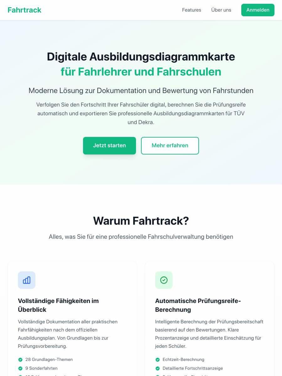 Fahrtrack.de - Tablet view